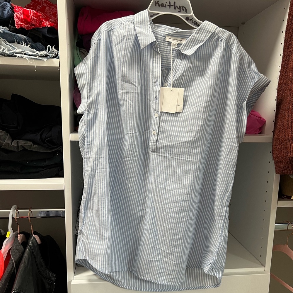 Pull over striped blouse